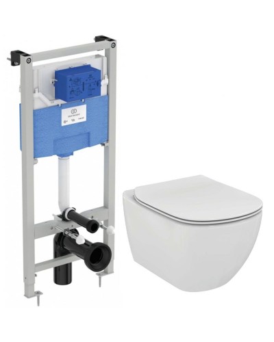 Комплект унитаза с инсталляцией Ideal Standard Tesi T3868V1 с сиденьем Микролифт
