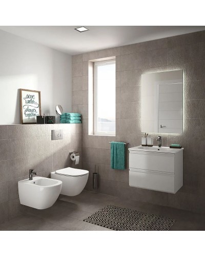 Комплект унитаза с инсталляцией Ideal Standard Tesi PR386801 с сиденьем Микролифт и клавишей смыва Хром