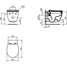 Комплект унитаза с инсталляцией Ideal Standard Connect E211601 с сиденьем Микролифт