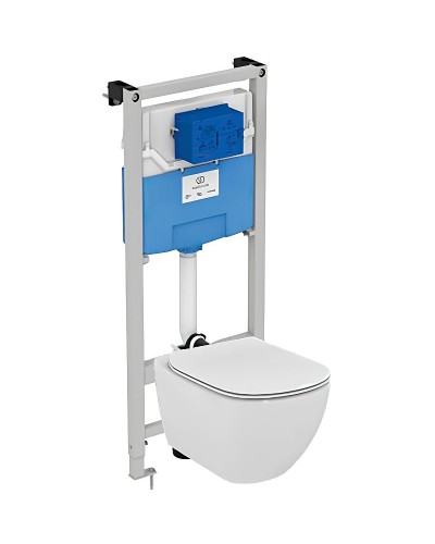 Комплект унитаза с инсталляцией Ideal Standard Tesi T386801 с сиденьем Микролифт