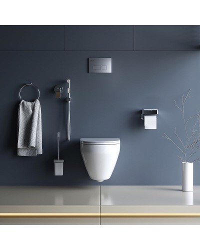 Комплект унитаза с инсталляцией AM.PM Spirit V2.0 CK70HA с сиденьем Микролифт с клавишей смыва Хром с гигиеническим душем и аксессуарами для ванной к