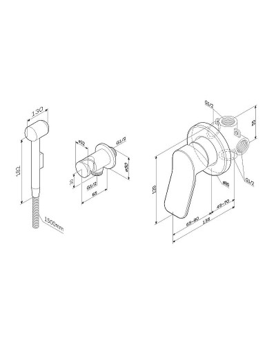 Комплект унитаза с инсталляцией AM.PM Spirit V2.0 CK70HA с сиденьем Микролифт с клавишей смыва Хром с гигиеническим душем и аксессуарами для ванной к