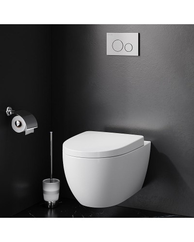 Комплект унитаза AM.PM Awe C111738SC с инсталляцией Grohe Rapid SL 38772001 с сиденьем Микролифт и клавишей смыва Хром