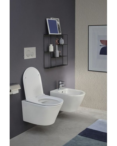 Комплект унитаза с инсталляцией Jacob Delafon Rodin+ E21748RU-00 с сиденьем Микролифт и Черной клавишей смыва