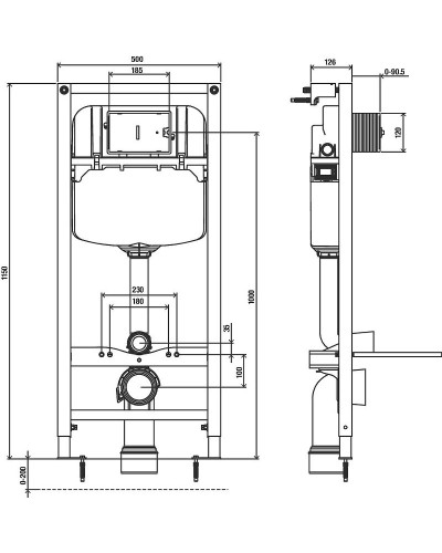 Комплект унитаза с инсталляцией Jacob Delafon Rodin+ E21748RU-00 с сиденьем Микролифт и Черной клавишей смыва