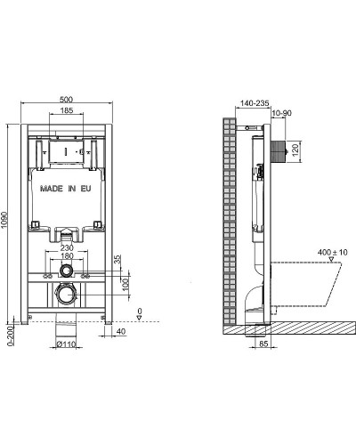 Комплект унитаза с инсталляцией Jacob Delafon Struktura E21750RU-00 с сиденьем Микролифт и клавишей смыва Черная