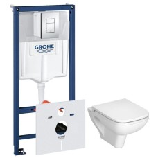 Комплект подвесной унитаз Vitra S20 5507B003-0101 + 77-003-009 + система инсталляции Grohe 38775001