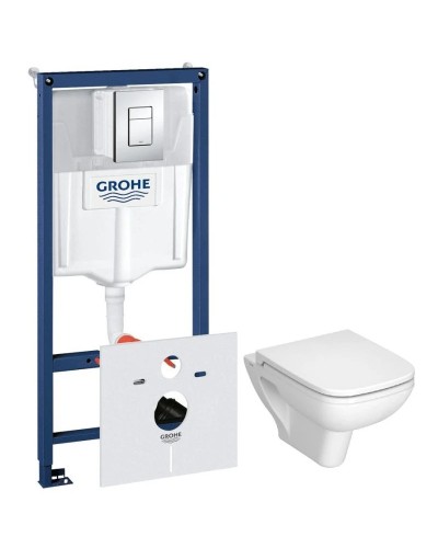 Комплект подвесной унитаз Vitra S20 5507B003-0101 + 77-003-009 + система инсталляции Grohe 38775001