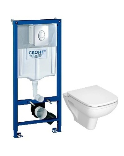 Комплект подвесной унитаз Vitra S20 5507B003-0101 + 77-003-009 + система инсталляции Grohe  38721001