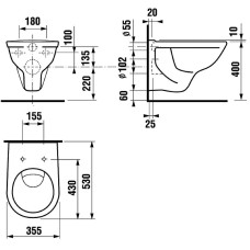 Комплект унитаза Jika Lyra 8.2137.0.000.000.3+8.9337.0.300.063.9 с инсталляцией Koller Pool DUNE1200SL+Neon с сиденьем и клавишей смыва Хром
