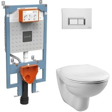 Комплект унитаза с инсталляцией Vitra Normus 9773B003-7200 с сиденьем Микролифт и клавишей смыва Хром