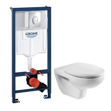 Комплект подвесной унитаз Roca Victoria 34630300R + ZRU8013920 + система инсталляции Grohe 38721001