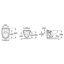 Комплект подвесной унитаз Roca Victoria 34630300R + ZRU8013920 + система инсталляции Grohe 38772001