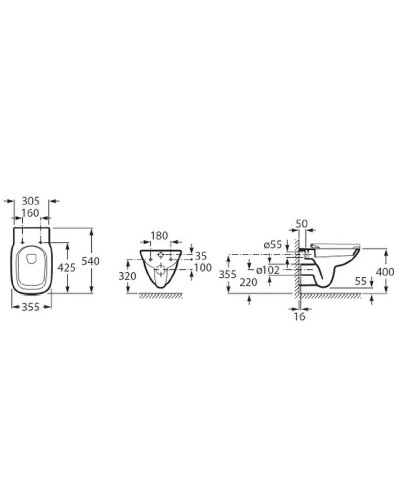 Комплект унитаза с инсталляцией Roca Debba Pack Rimless 893104970 с сиденьем Микролифт без клавиши смыва