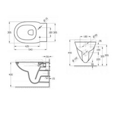 Комплект унитаза с инсталляцией Roca Debba Round Pack Rimless 893104980 с сиденьем Микролифт без клавиши смыва