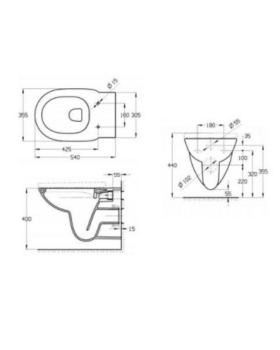 Комплект унитаза с инсталляцией Roca Debba Round Pack Rimless 893104980 с сиденьем Микролифт без клавиши смыва