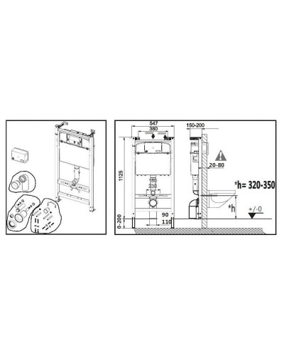 Комплект унитаза с инсталляцией Roca Victoria Pack Rimless 893105010 с сиденьем Микролифт без клавиши смыва