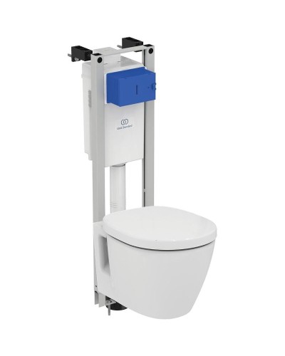 Комплект унитаза с инсталляцией Ideal Standard W220101 с сиденьем Микролифт без клавиши смыва