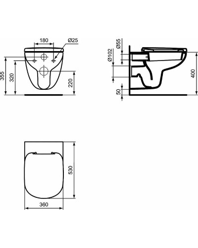 Комплект унитаза с инсталляцией Ideal Standard W440101 с сиденьем Микролифт