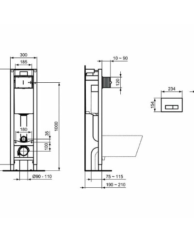 Комплект унитаза с инсталляцией Ideal Standard W440101 с сиденьем Микролифт