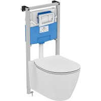 Комплект унитаза с инсталляцией Ideal Standard Connect Prosys E212701 с сиденьем Микролифт и клавишей смыва Хром