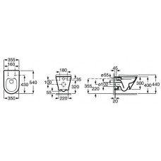 Комплект унитаза с инсталляцией Roca The Gap Round Pack Rimless 893105000 с сиденьем Микролифт без клавиши смыва