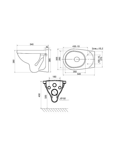 Комплект унитаза с инсталляцией Santeri Альфа 1.3816.4.S00.00B.0 с сиденьем Микролифт и клавишей смыва Хром