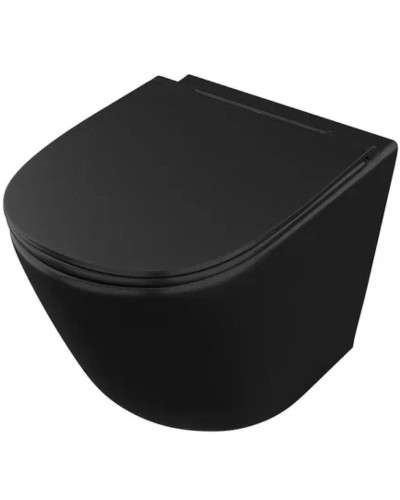 Комплект унитаза Owl 1975 Vind Cirkel-H OWLT190305 с инсталляцией Berges Wasserhaus Novum L5 040215 с сиденьем Микролифт и Черной матовой клавишей смыва