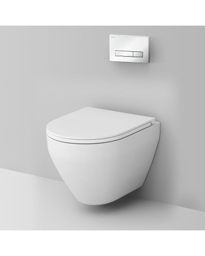 Комплект унитаза с инсталляцией AM.PM Sprit FlashClean IS30201.701700 с сиденьем Микролифт и Белой клавишей смыва