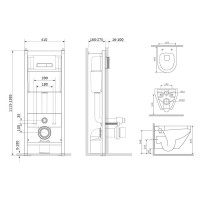 Комплект унитаза с инсталляцией AM.PM Sprit FlashClean IS30251.701700 с сиденьем Микролифт и клавишей смыва Хром