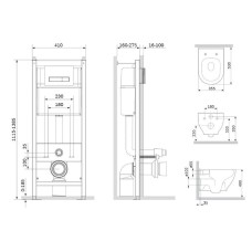 Комплект унитаза с инсталляцией AM.PM Like FlashClean IS30251.801701 с сиденьем Микролифт и клавишей смыва Хром