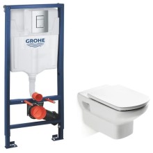 Комплект подвесной унитаз Roca Dama Senso 346517000 + ZRU9302820 + система инсталляции Grohe 38772001