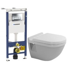 Комплект подвесной унитаз Duravit Starck 3 2200090000 + 0063810000 + система инсталляции Geberit 458.125.21.1