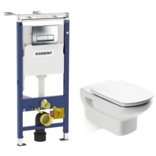 Комплект подвесной унитаз Roca Dama Senso 346517000 + ZRU9302820 + система инсталляции Geberit 458.125.21.1