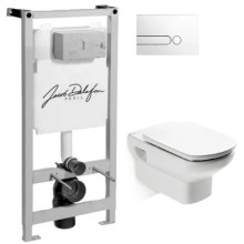 Комплект подвесной унитаз Roca Dama Senso 346517000 + ZRU9302820 + система инсталляции Jacob Delafon E5504-NF + E4326-00