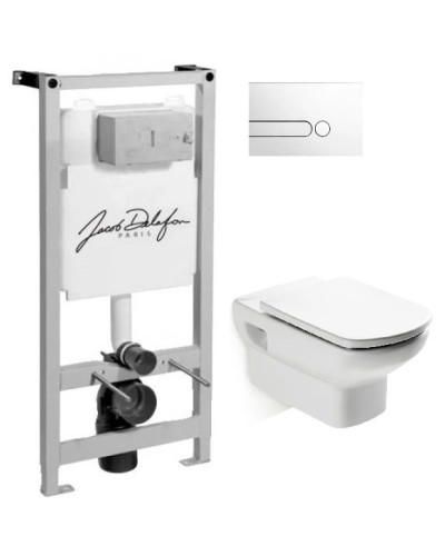 Комплект подвесной унитаз Roca Dama Senso 346517000 + ZRU9302820 + система инсталляции Jacob Delafon E5504-NF + E4326-00