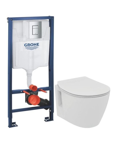 Комплект подвесной унитаз Ideal Standard Connect Space E804601 + E772401 + система инсталляции Grohe 38772001