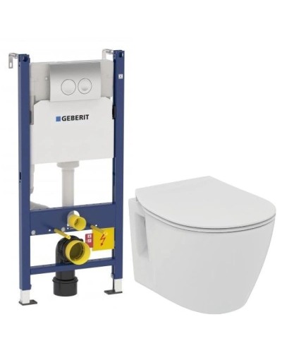 Комплект подвесной унитаз Ideal Standard Connect Space E804601 + E772401 + система инсталляции Geberit 458.124.21.1