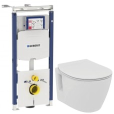 Комплект подвесной унитаз Ideal Standard Connect Space E804601 + E772401 + система инсталляции Geberit 111.362.00.5