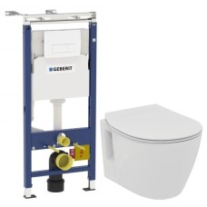 Комплект подвесной унитаз Ideal Standard Connect Space E804601 + E772401 + система инсталляции Geberit 458.125.11.1