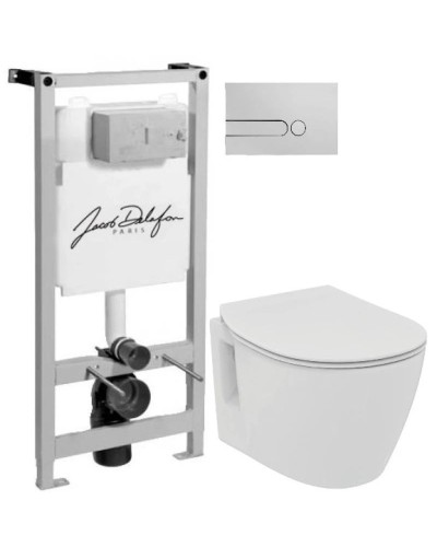 Комплект подвесной унитаз Ideal Standard Connect Space E804601 + E772401 + система инсталляции Jacob Delafon E5504-NF + E4326-CP