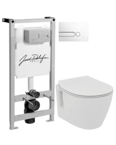 Комплект подвесной унитаз Ideal Standard Connect Space E804601 + E772401 + система инсталляции Jacob Delafon E5504-NF + E4326-00