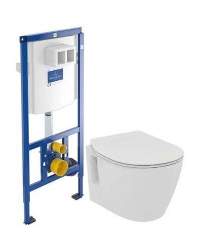 Комплект подвесной унитаз Ideal Standard Connect Space E804601 + E772401 + система инсталляции Villeroy & Boch 92246100