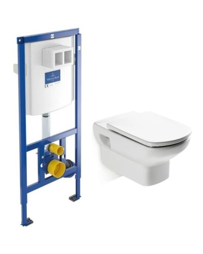 Комплект подвесной унитаз Roca Dama Senso 346517000 + ZRU9302820 + система инсталляции Villeroy & Boch 92246100