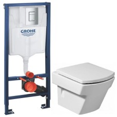 Комплект подвесной унитаз Roca Hall 346627000 + 801622004 + система инсталляции Grohe 38772001
