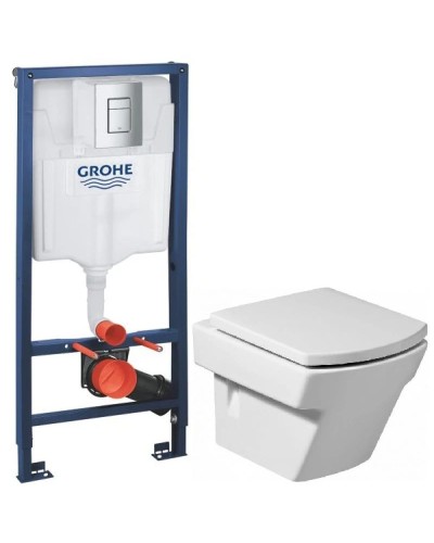 Комплект подвесной унитаз Roca Hall 346627000 + 801622004 + система инсталляции Grohe 38772001