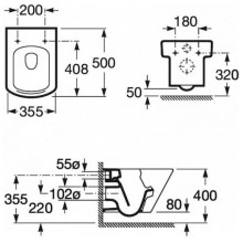 Комплект подвесной унитаз Roca Hall 346627000 + 801622004 + система инсталляции Grohe 38772001
