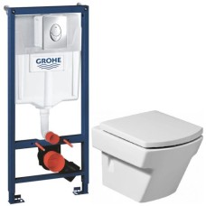 Комплект подвесной унитаз Roca Hall 346627000 + 801622004 + система инсталляции Grohe 38721001