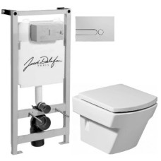 Комплект подвесной унитаз Roca Hall 346627000 + 801622004 + система инсталляции Jacob Delafon E5504-NF + E4326-CP