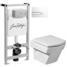 Комплект подвесной унитаз Roca Hall 346627000 + 801622004 + система инсталляции Jacob Delafon E5504-NF + E4326-00